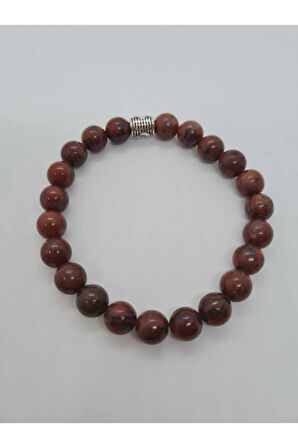 Sertifikalı Jasper Doğal Taş Bileklik 8mm