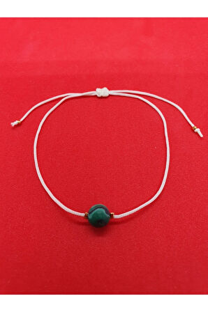 Sertifikalı Doğal Malahit Taşı Bileklik Orijinal Doğal Taş