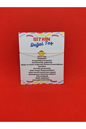 Sertifikalı Sitrin Doğal Taş Bileklik Makrome Ip Ayarlamalı Orijinal Doğal Taş