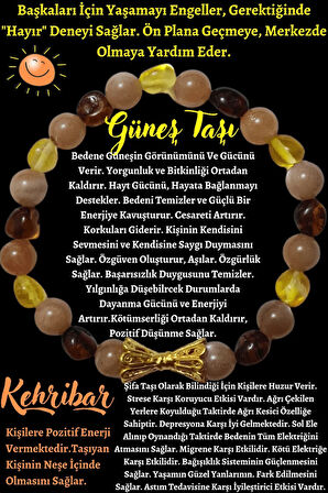 Doğal Taş Bileklik Kehribar, Güneş Taşı Aaa Kalite Orijinal Doğal Taş Sertifikalı Kehribar