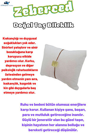 Sertifikalı Zeberced Doğal Taş Bileklik Aaa Kalite Asimetrik Küp