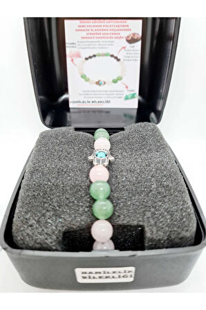 Sertifikalı Hamilelik Doğal Taş Kadın Tılsım Lal Garnet Pembe Kuvars Yeşim Doğaltaş Bileklik