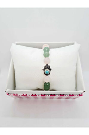 Sertifikalı Hamilelik Doğal Taş Kadın Tılsım Lal Garnet Pembe Kuvars Yeşim Doğaltaş Bileklik