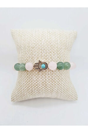 Sertifikalı Hamilelik Doğal Taş Kadın Tılsım Lal Garnet Pembe Kuvars Yeşim Doğaltaş Bileklik