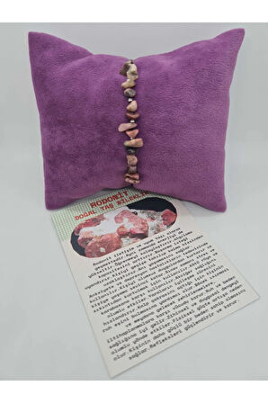 Sertifikalı Doğal Rodonit Taşı Bileklik Orijinal Doğal Taş