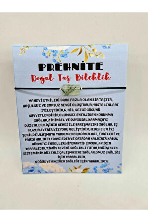 Sertifikalı Doğal Taş Prehnite Taşı Bileklik
