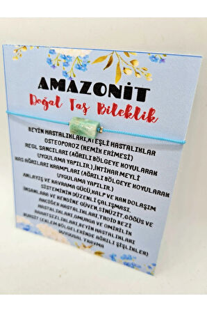 Sertifikalı Doğal Taş Amazonit Taşı Bileklik