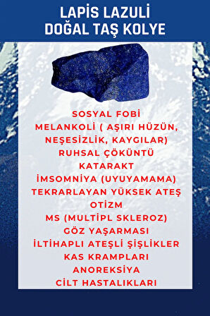 Sertifikalı Orijinal Doğal Taş Lapis Lazuli Taşı Kolye Aaa Kalite