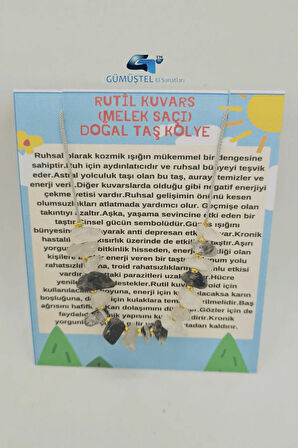 Rutil Kuvars Melek Saçı Taşı Tasarım Kolye Ayarlanabilir Orijinal Doğal Taş Çok Fonksiyonlu Kolye
