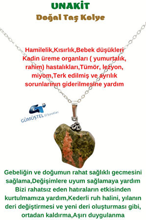 Sertifikalı Unakit Doğal Taş Kolye Zincir