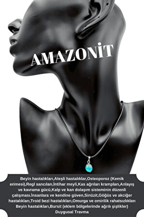 Sertifikalı Doğal Taş Kolye Aventurin & Amazonit & Kaplan Gözü & Kanada Yeşim 4 Adet Kolye