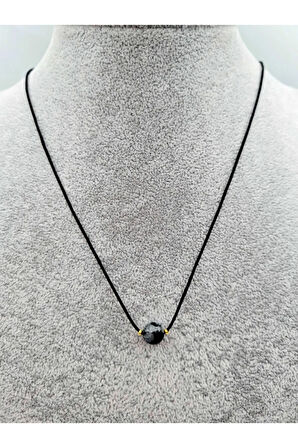 Sertifikalı Başak Burcu Obsidyen Taşı Doğal Taş Kolye