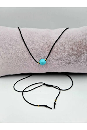 Sertifikalı Başak Burcu Turkuaz Taşı Doğal Taş Kolye