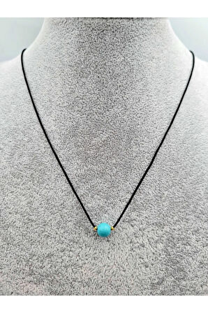 Sertifikalı Başak Burcu Turkuaz Taşı Doğal Taş Kolye