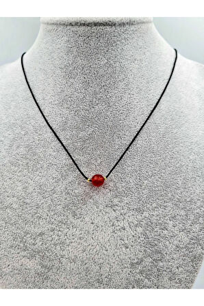 Sertifikalı Koç Burcu Turuncu Akik Taşı Doğal Taş Kolye