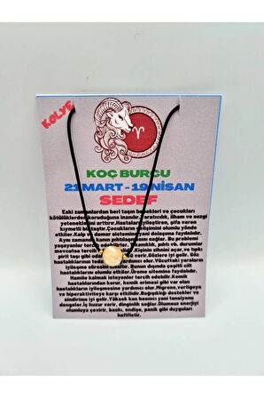 Sertifikalı Koç Burcu Sedef Taşı Doğal Taş Kolye