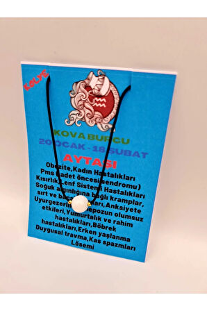 Sertifikalı Kova Burcu Aytaşı Doğal Taş Kolye