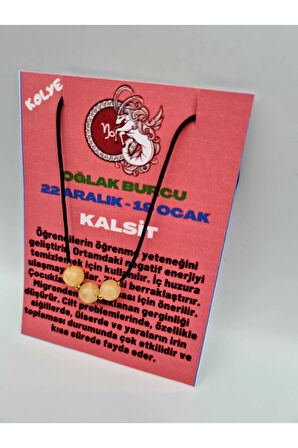 Sertifikalı Oğlak Burcu Kalsit Taşı Doğal Taş Kolye