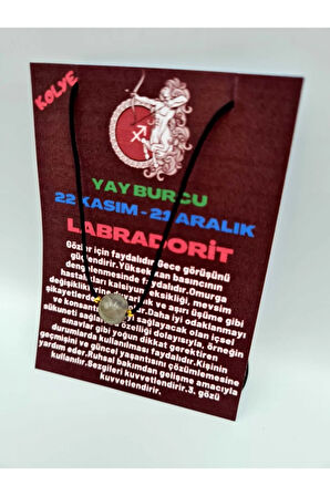 Sertifikalı Yay Burcu Labradorit Taşı Doğal Taş Kolye