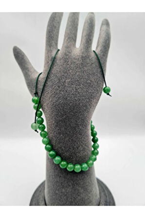 Sertifikalı Aventurin Doğal Taş Bileklik Ayarlamalı Kilit Sistemi Her Bileğe Uyumlu