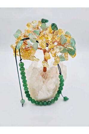 Sertifikalı Aventurin Doğal Taş Bileklik Ayarlamalı Kilit Sistemi Her Bileğe Uyumlu