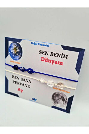 Sertifikalı Doğal Taş Sevgili Bilekliği