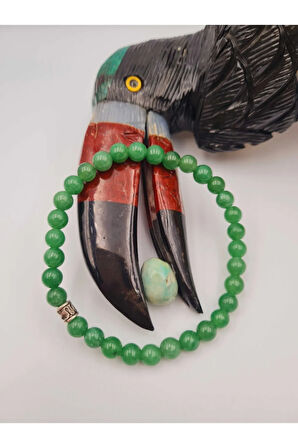 Sertifikalı Aventurin Doğal Taş Bileklik 6mm