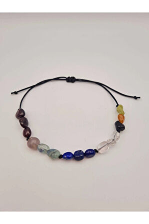 Kadın Doğal Taş Bileklik Turmalin Kristal Kuvars Lapis Lazuli Florit Lal Ayarlamalı Kilit Sistemi