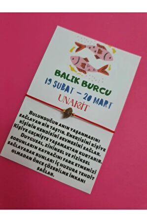 Sertifikalı Balık Burcu Unakit Doğal Taşlı Ip Burç Bilekliği