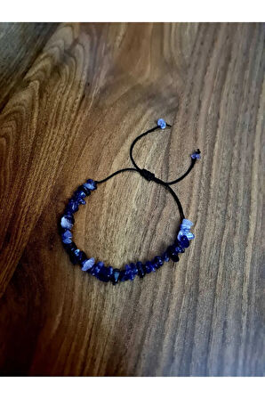 Sertifikalı Doğal Kırık Taş Ametist Taşı Bileklik Asansörlü Kilit Sistemi