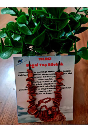 Sertifikalı Doğal Kırık Taş Yıldız Taşı Bileklik Asansörlü Kilit Sistemi