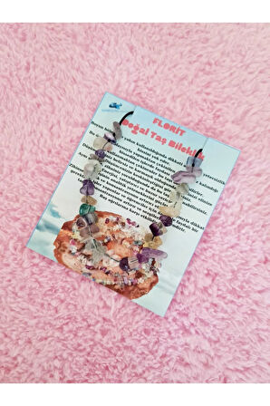 Sertifikalı Doğal Kırık Taş Florit Taşı Bileklik Asansörlü Kilit Sistemi