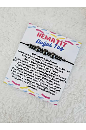 Sertifikalı Hematit Doğal Taş Bileklik Özel Tasarım Orijinal Doğal Taş