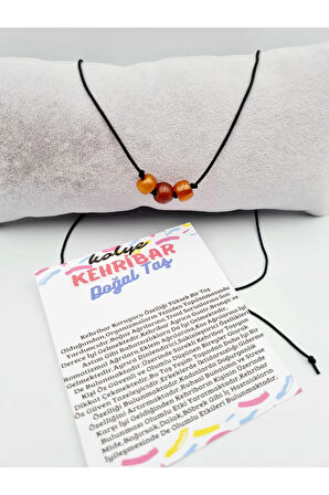 Sertifikalı Doğal Kehribar Taşı Tasarım Kolye