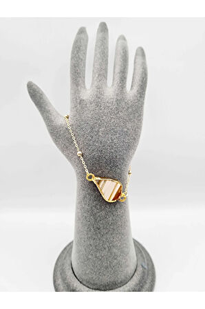 Sertifikalı Doğal Işlenmemiş Akik Taşı Bileklik Tasarım Sevgiliye