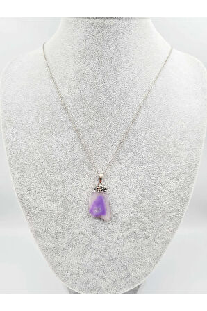 Sertifikalı Doğal Işlenmemiş Akik Taşı Kolye Tasarım