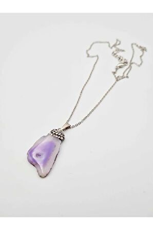 Sertifikalı Doğal Işlenmemiş Akik Taşı Kolye Tasarım