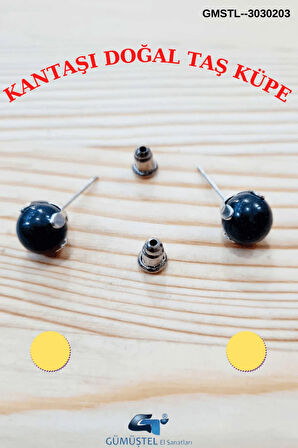 Sertifikalı Kantaşı Doğal Taş Top Küpe Orijinal Doğal Taş Sürpriz