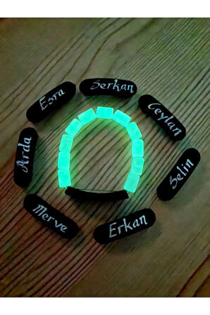 Kedi Gözü Fosforlu Çocuk Bileklik Karanlıkla Parlar