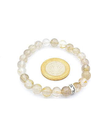 Sertifikalı Gold Rutil Kuvars Doğal Taş Bileklik