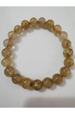 Sertifikalı Gold Rutil Kuvars Doğal Taş Bileklik