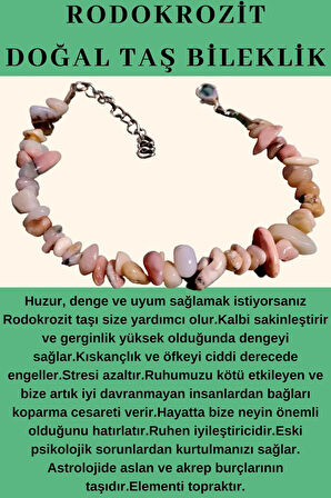Sertifikalı Rodokrozit Doğal Taş Bileklik Aaa Kalite
