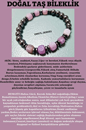 Sertifikalı Orijinal Doğal Taş Bileklik Akik Hematit Sürpriz Hediyeli