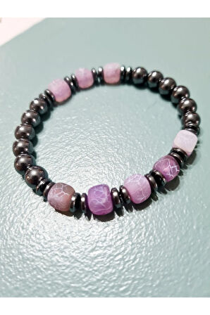 Sertifikalı Orijinal Doğal Taş Bileklik Akik Hematit Sürpriz Hediyeli