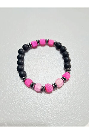 Sertifikalı Orijinal Doğal Taş Bileklik Akik Hematit Oniks Sürpriz Hediyeli