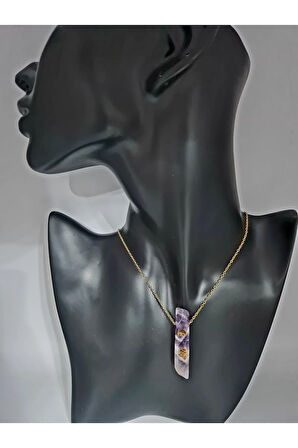 Sertifikalı Doğal Taş Ametist Kolye