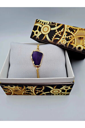 Sertifikalı Akik Orijinal Doğal Taş Bileklik Asansörlü Kilit Sistemi Aaa Kalite