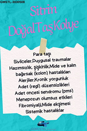 Sertifikalı Sitrin Orijinal Doğal Taş Tımbıl Kolye Aaa Kalite