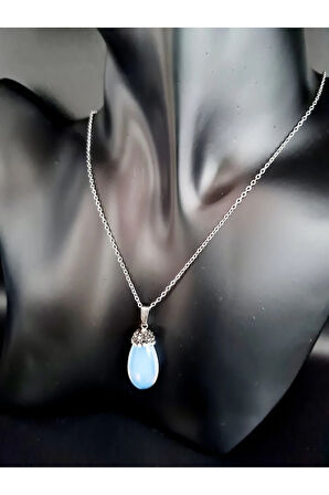 Sertifikalı Opal Doğal Taş Kolye Zirkon Taş Süslemeli Aaa Kalite Sürpriz Hediyeli