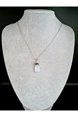 Sertifikalı Opal Doğal Taş Kolye Zirkon Taş Süslemeli Aaa Kalite Sürpriz Hediyeli